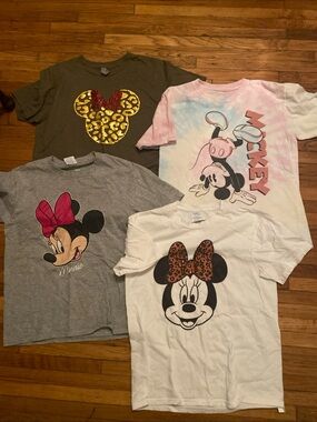 Girls Disney Mickey Minnie Mouse T-Shirt Lot 4 Pack Sizes M L XL